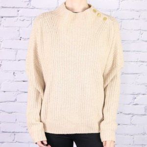 NWT merino wool blend nude mock neck sweater b2